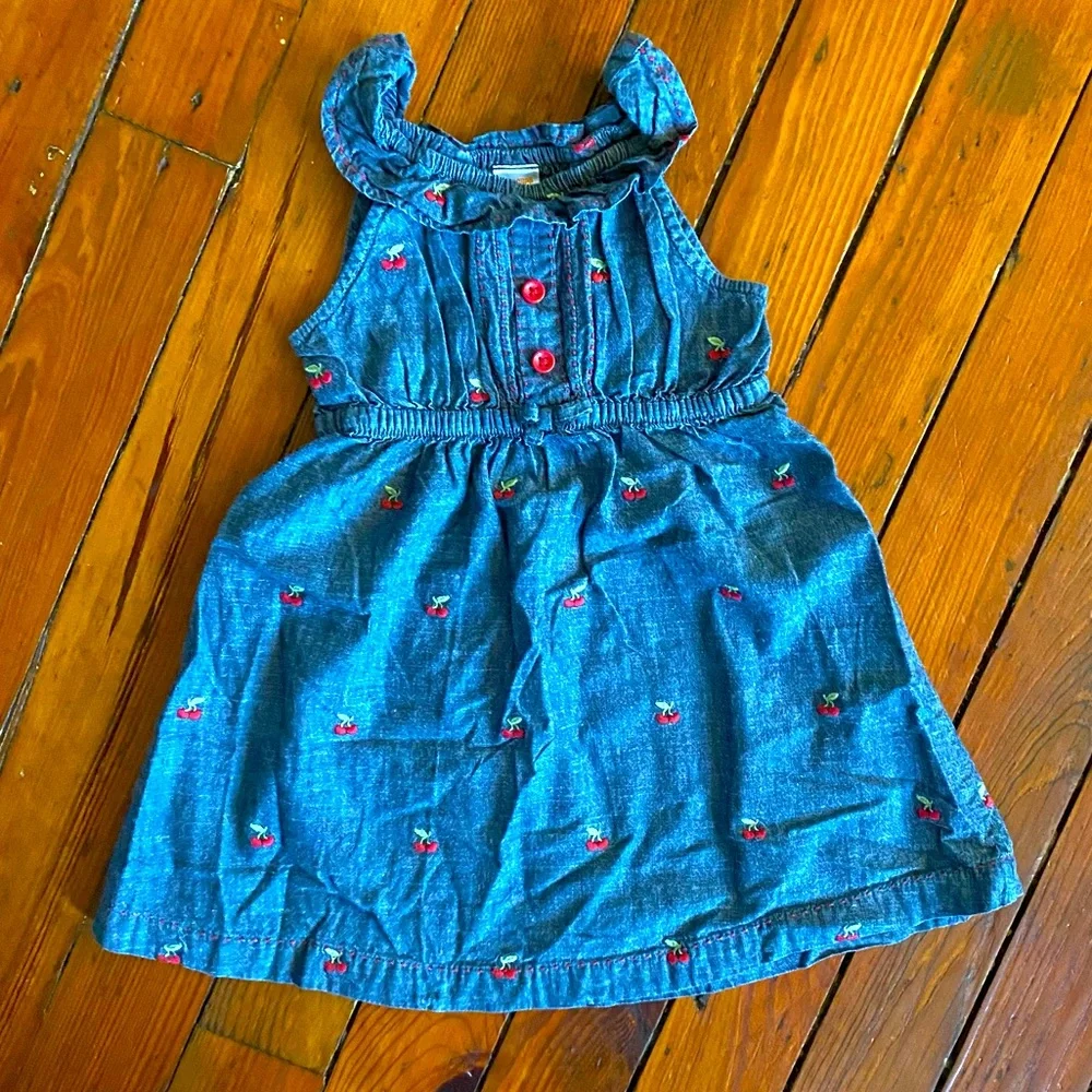 Gymboree Denim Cheery Ruffle Sundress Size 4T